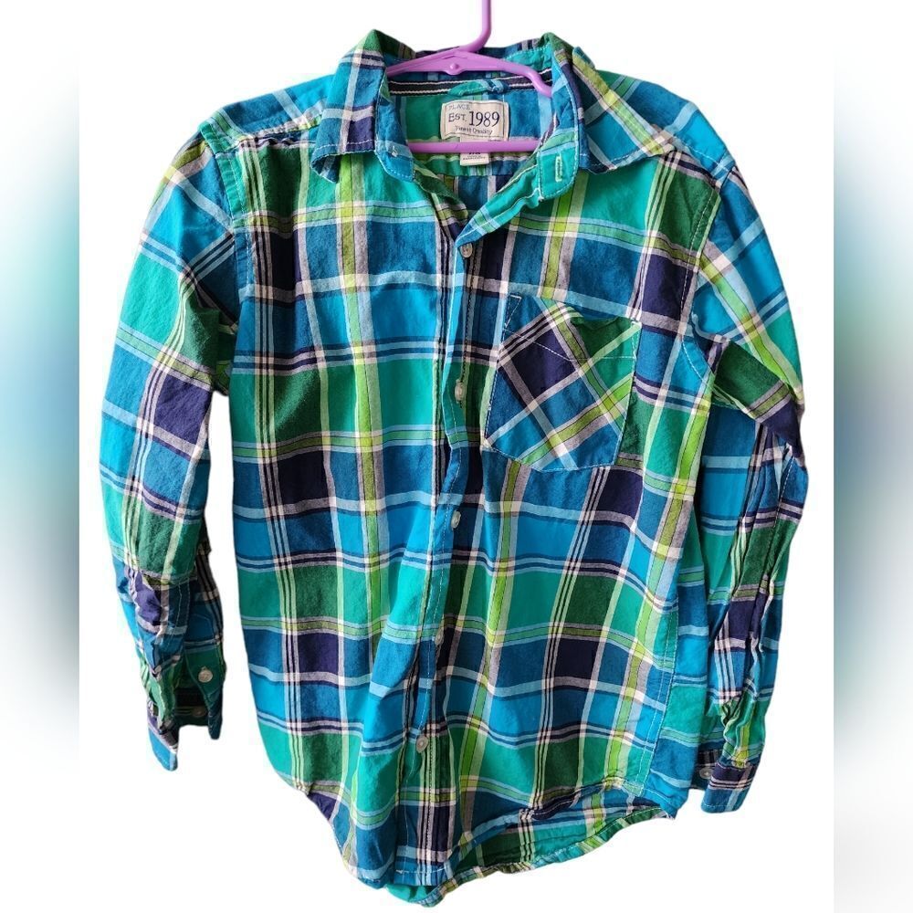 5/$20 Boys plaid long sleeve button down shirt